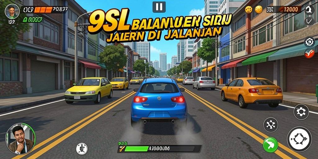 Tampilan menarik dari gameplay balapan di 9SL.