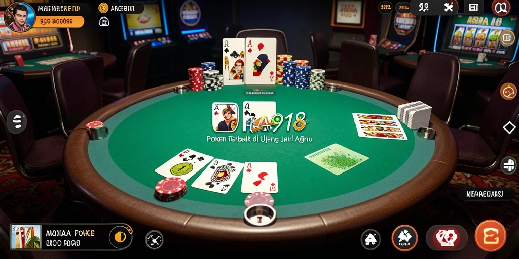 Tampilan gameplay Poker yang menegangkan di ASIA918.