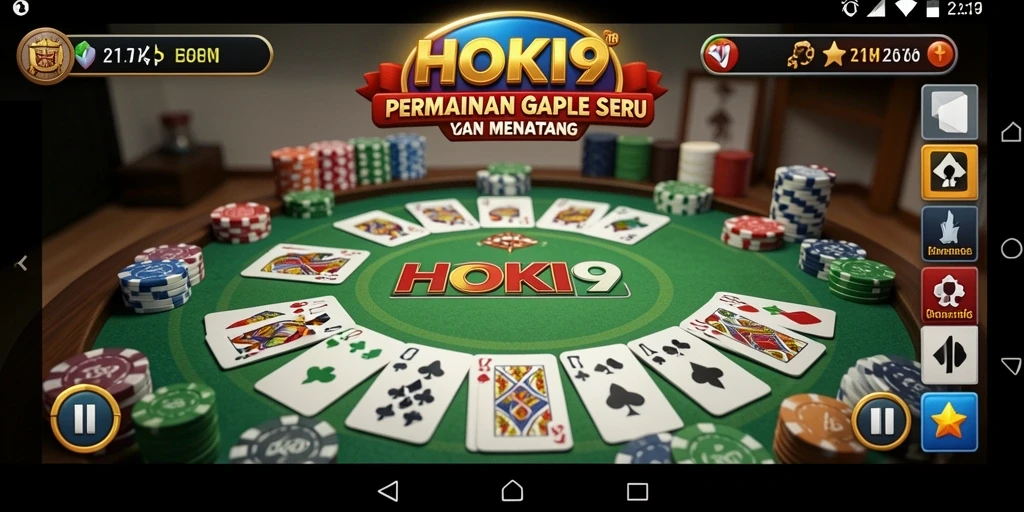 Tampilan gameplay seru dalam HOKI9 saat bermain Gaple.