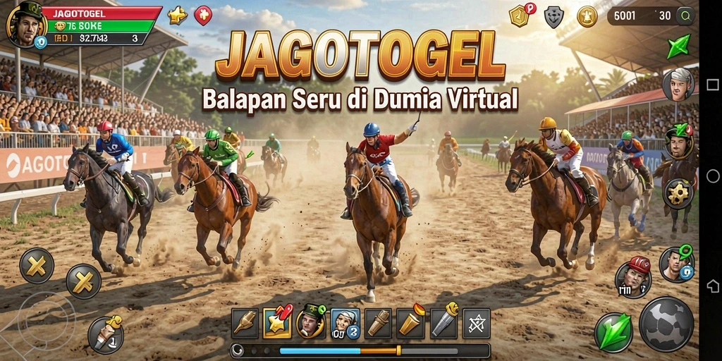 Gameplay balapan seru di JAGOTOGEL dengan mobil cepat dan trek menantang.