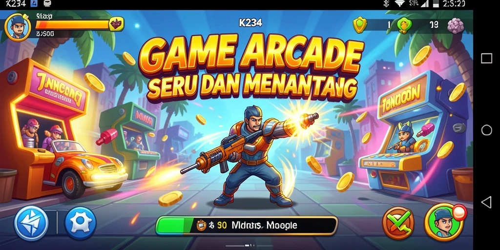 Screenshot gameplay K234 menampilkan aksi seru dalam game Arcade.