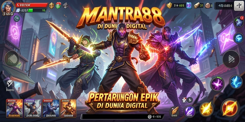 Tangkapan layar gameplay MANTRA88 yang menunjukkan aksi pertarungan seru.