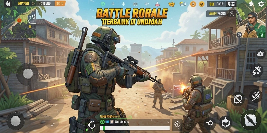 Tampilan gameplay seru dengan aksi Battle Royale yang mendebarkan.