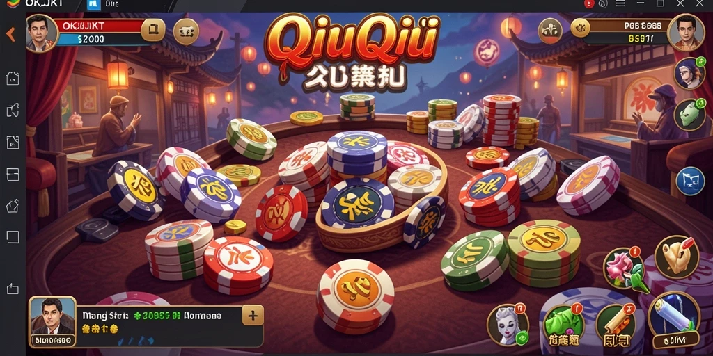 Tampilan gameplay QiuQiu yang menegangkan di OKJKT.