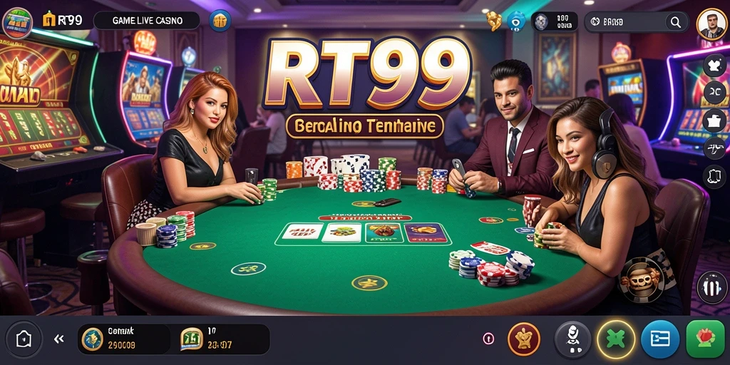 Tampilan gameplay RT99 yang mendebarkan dalam sesi Live Casino.
