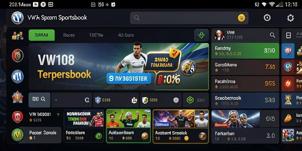 Tampilan gameplay VW108 dengan berbagai pilihan taruhan olahraga.